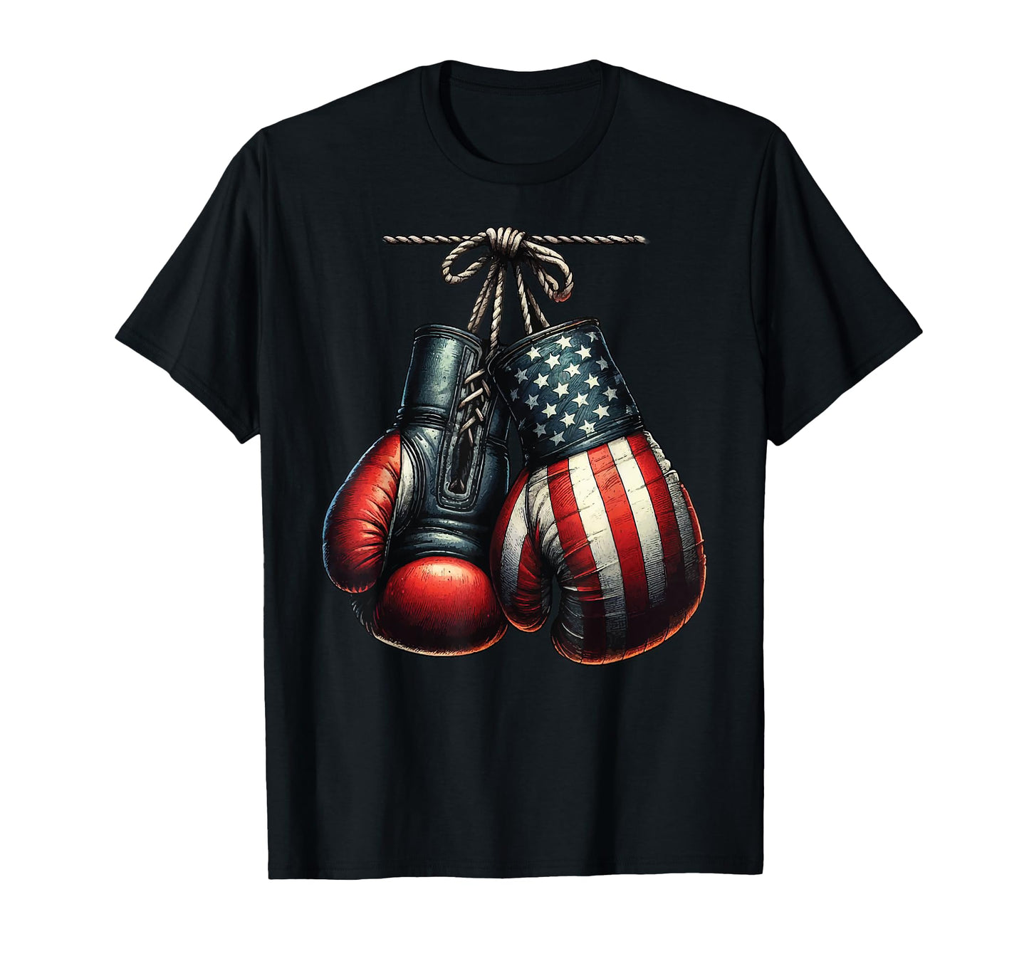 4th of July USA Flag Boxing Gloves for Boxer Training T-Shirt