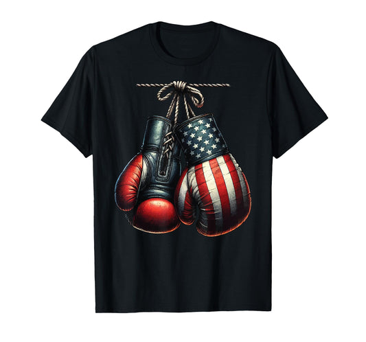 4th of July USA Flag Boxing Gloves for Boxer Training T-Shirt