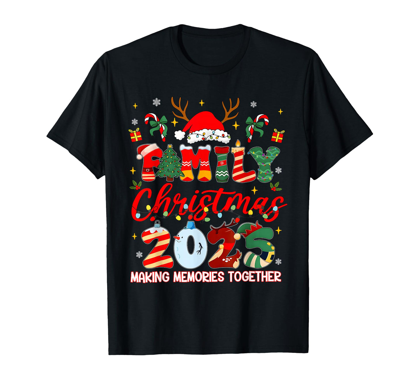 Family Christmas 2025 Matching Outfit Xmas Squad Santa T-Shirt