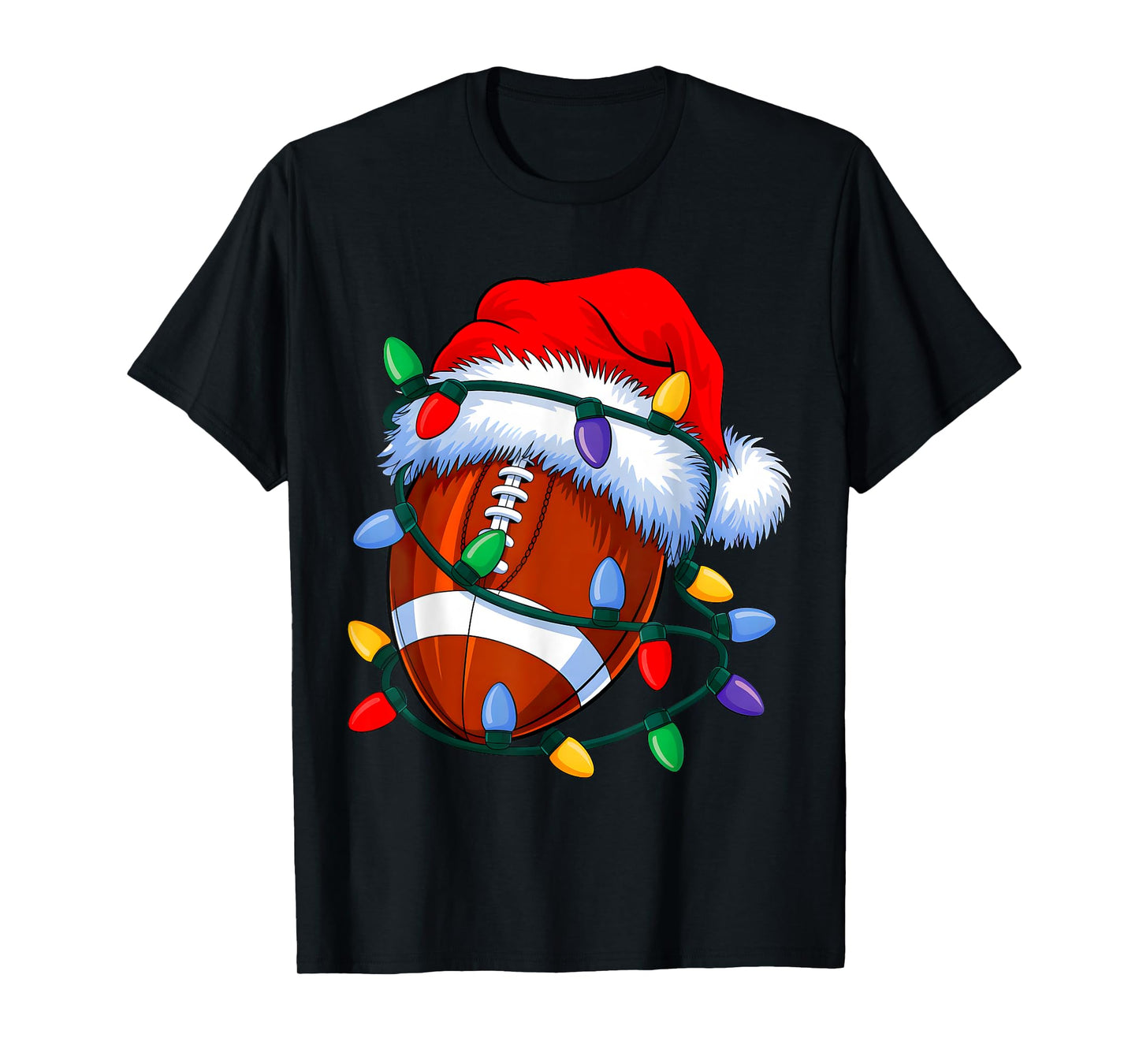 Christmas Football Xmas Santa Sports Hat Mens Womens Kids T-Shirt