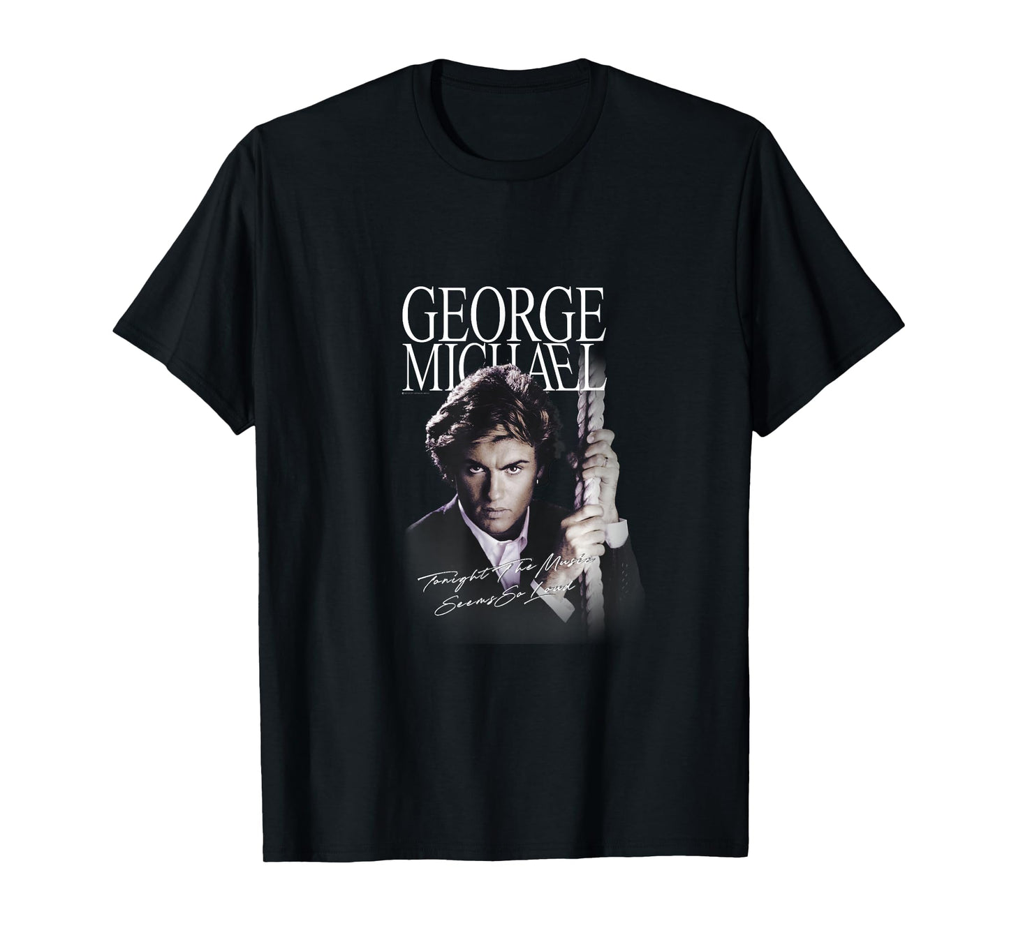 George Michael Retro Icon T-Shirt, Small, Black