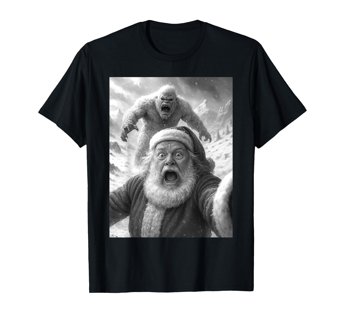Funny Santa Taking A Selfie Christmas Xmas Snowflake Holiday T-Shirt