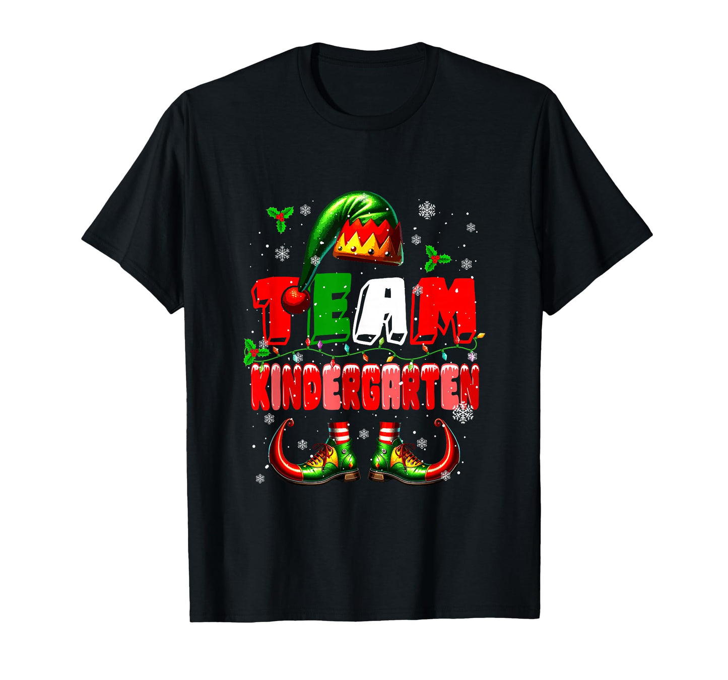 Team Kindergarten Christmas Elf Costume Teachers Students T-Shirt