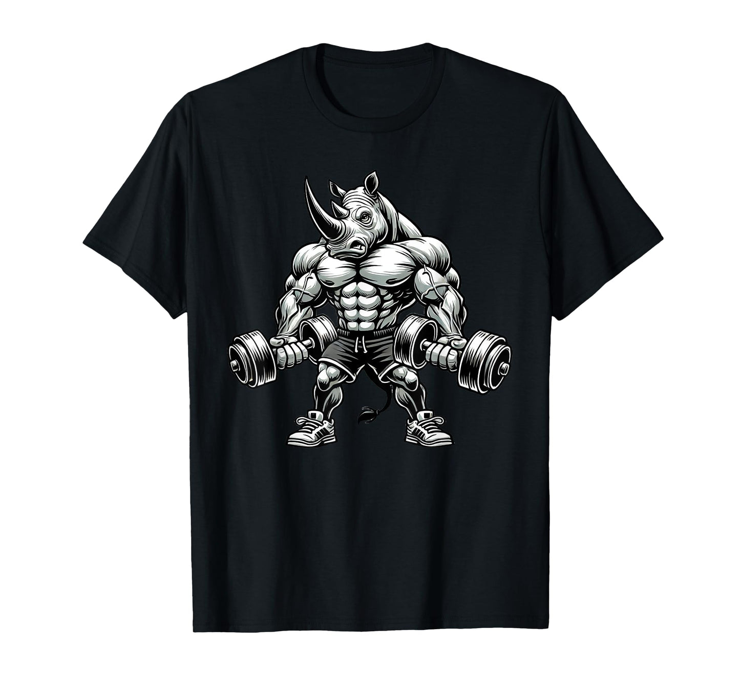 Rhino Powerlifting Weightlifting Gym Workout T-Shirt