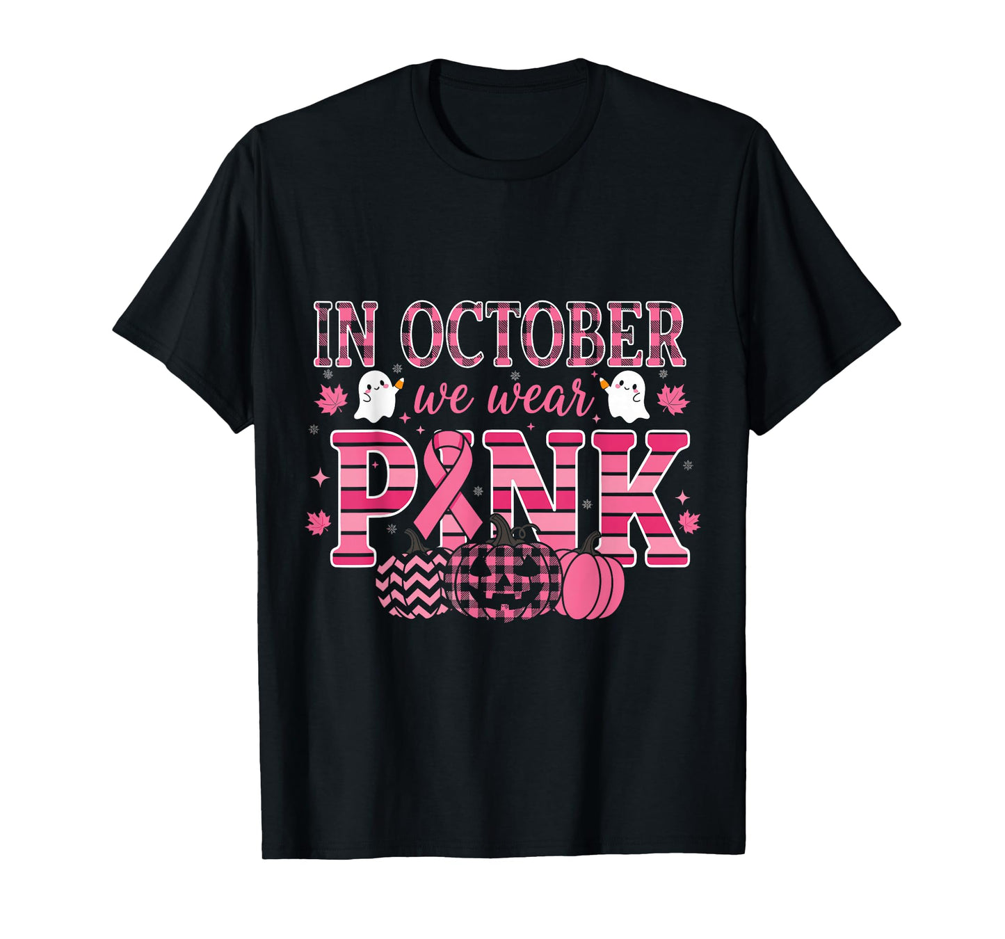 Retro in October We Wear Pink Witch Breast Cancer Awareness T-Shirt