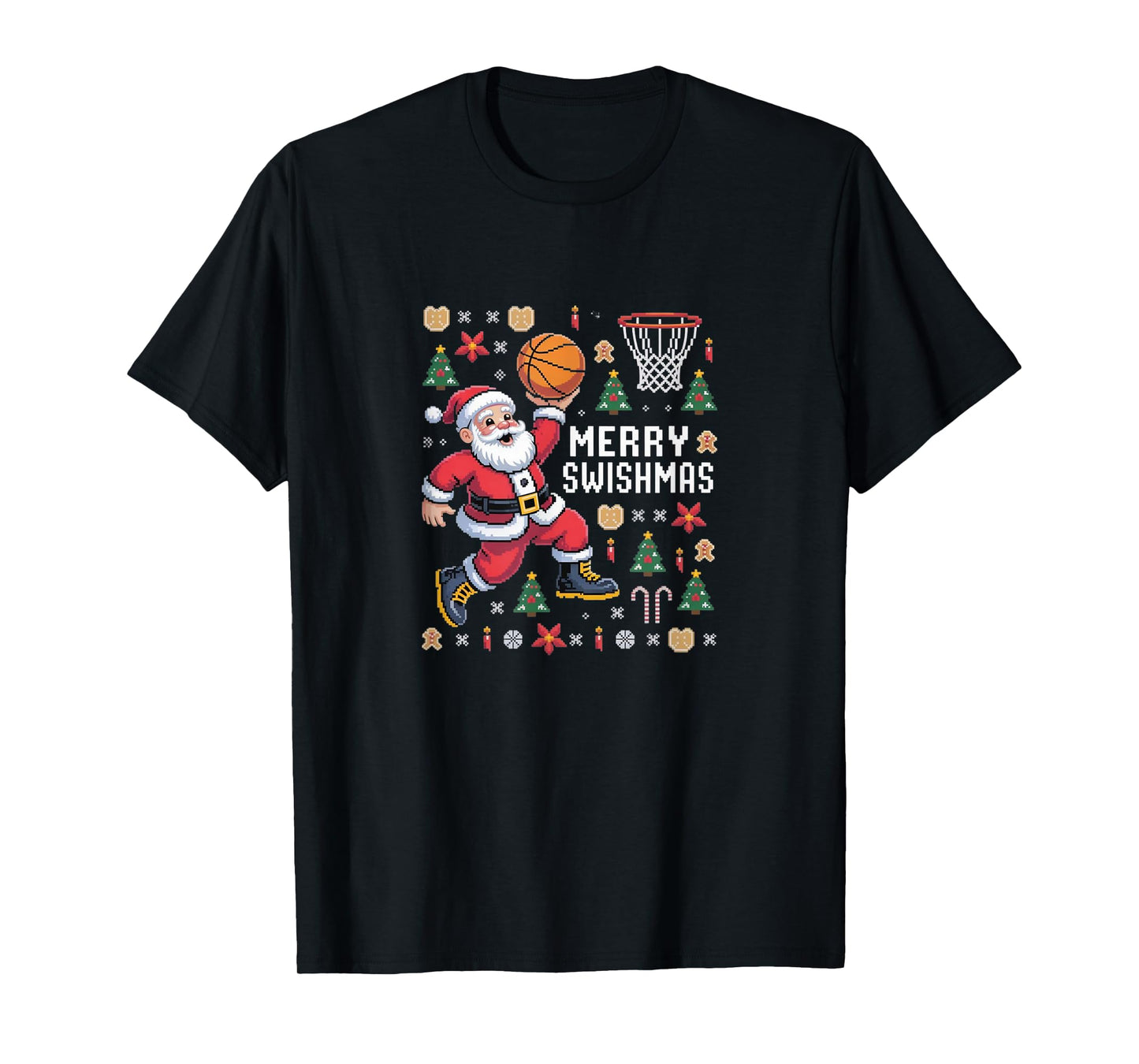 Merry Swishmas – Funny Basketball Christmas T-Shirt