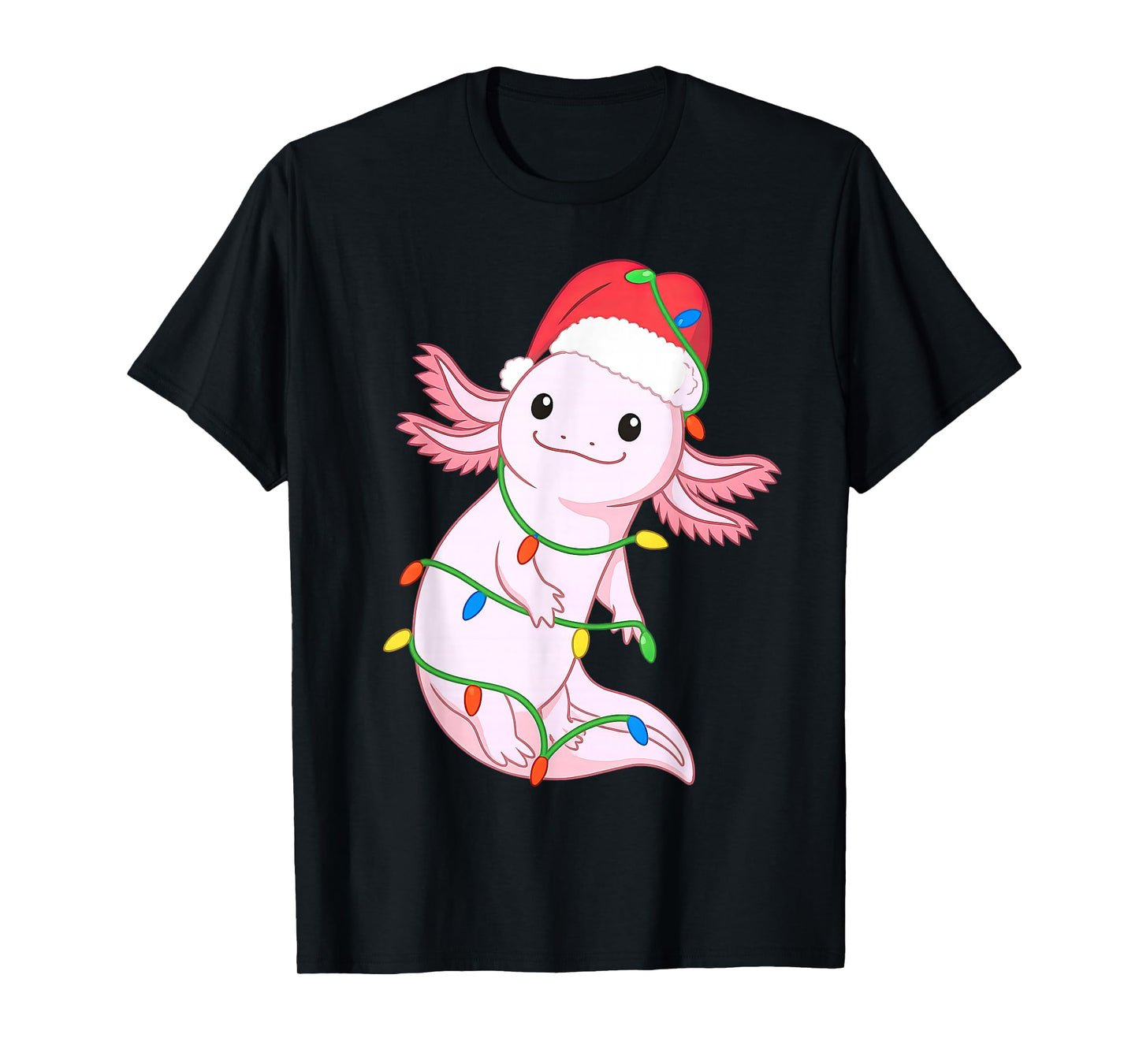 Axolotl Christmas Tree Lights Holiday Pet Lover T-Shirt