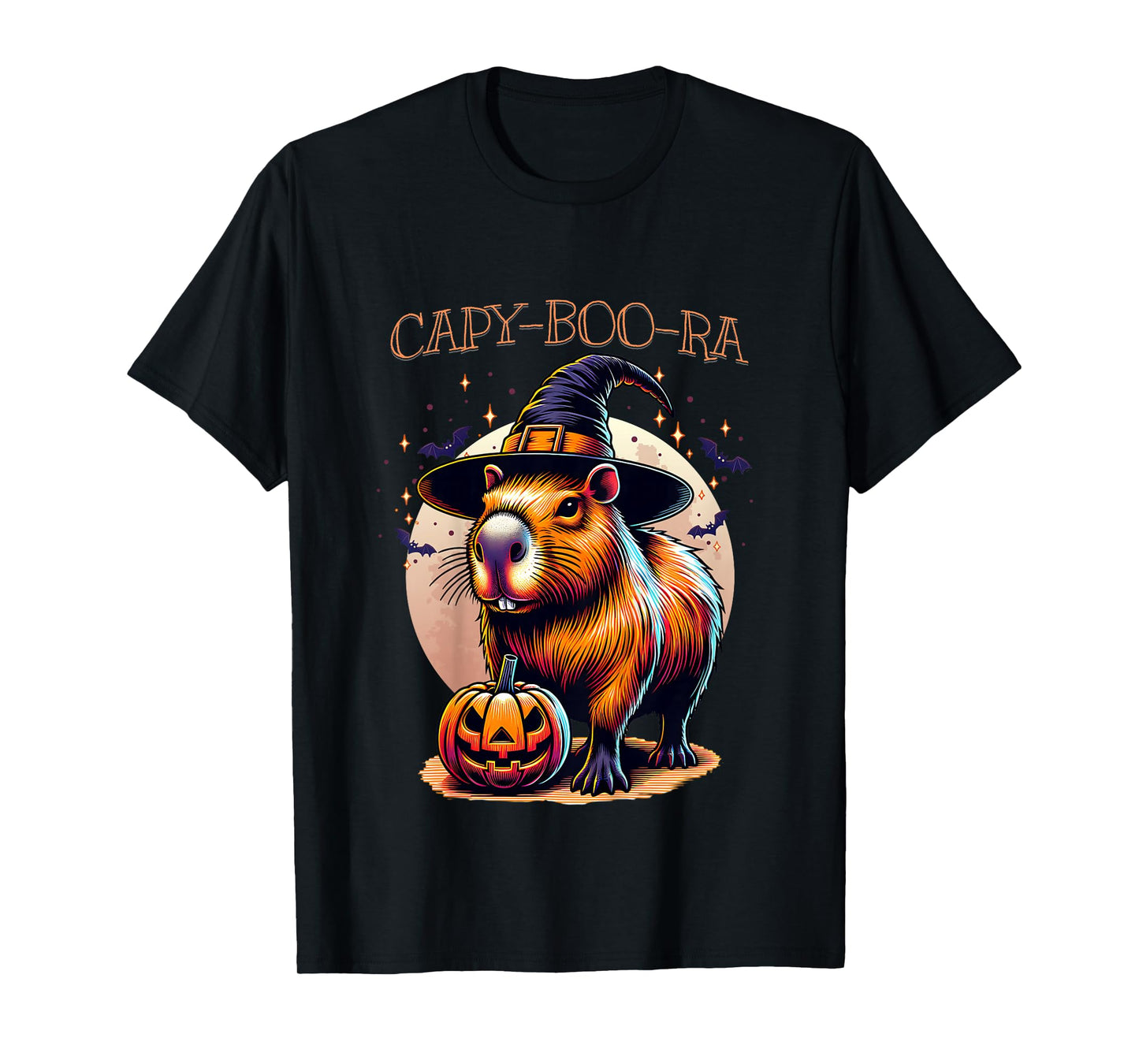 Halloween Capybara Witch Capy-Boo-Ra Jack-o-Lantern Pumpkin T-Shirt