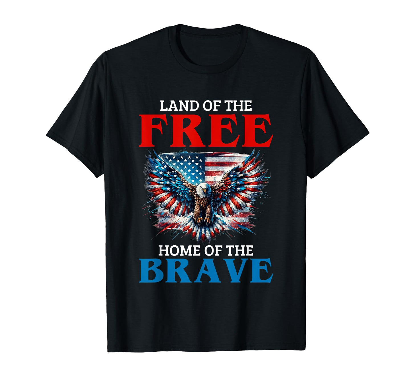 Land Of The Free Home Of The Brave Eagle Usa Vintage Flag T-Shirt