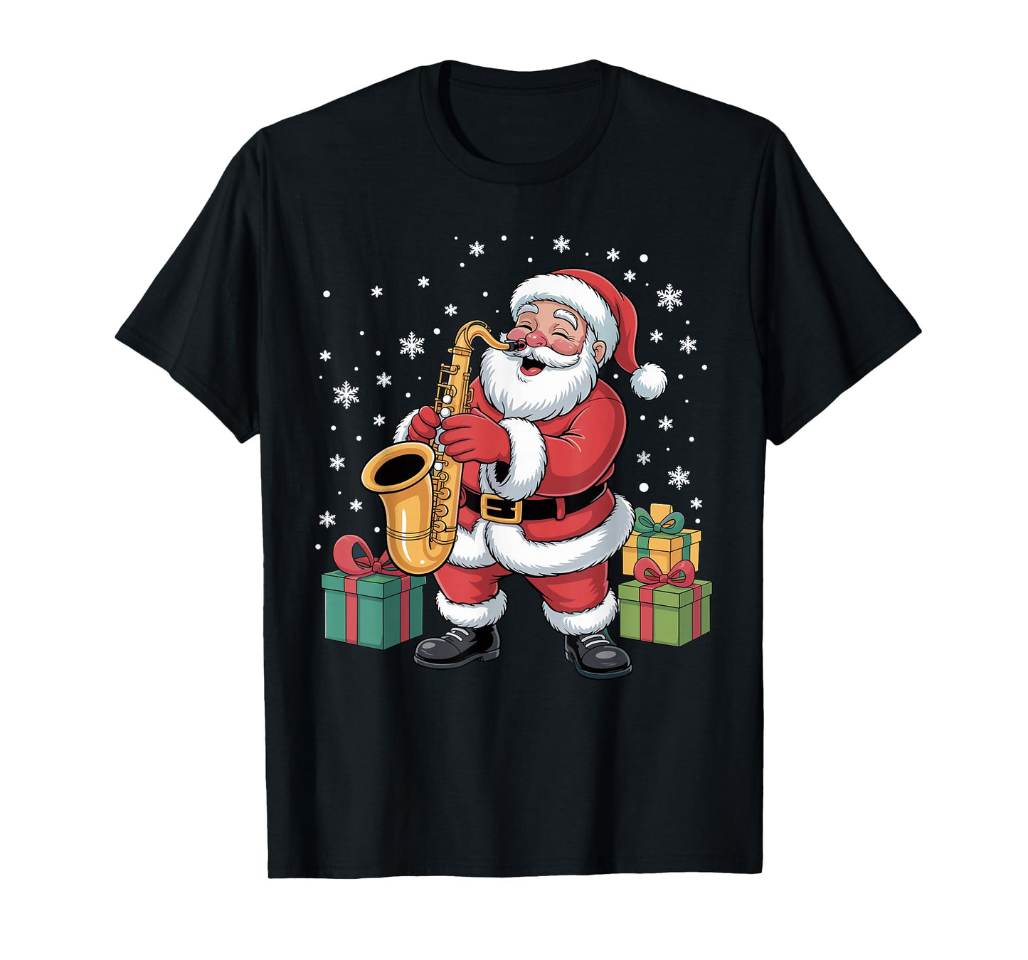 Funny Santa Christmas Design Saxophone Holiday Xmas Pajama T-Shirt