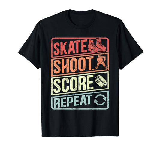 Retro Hockey Lovers Meme for Boys men Players fan Ice Hockey T-Shirt