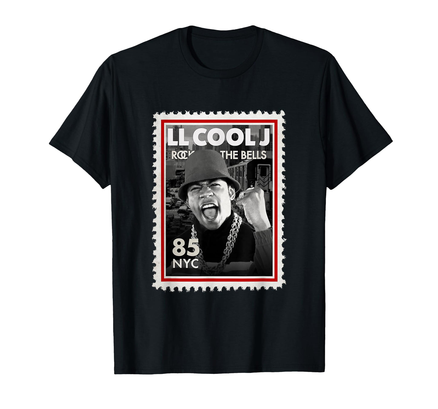 LL Cool J Rock The Bells NY 85 Stamp | 90's Vintage Legends T-Shirt
