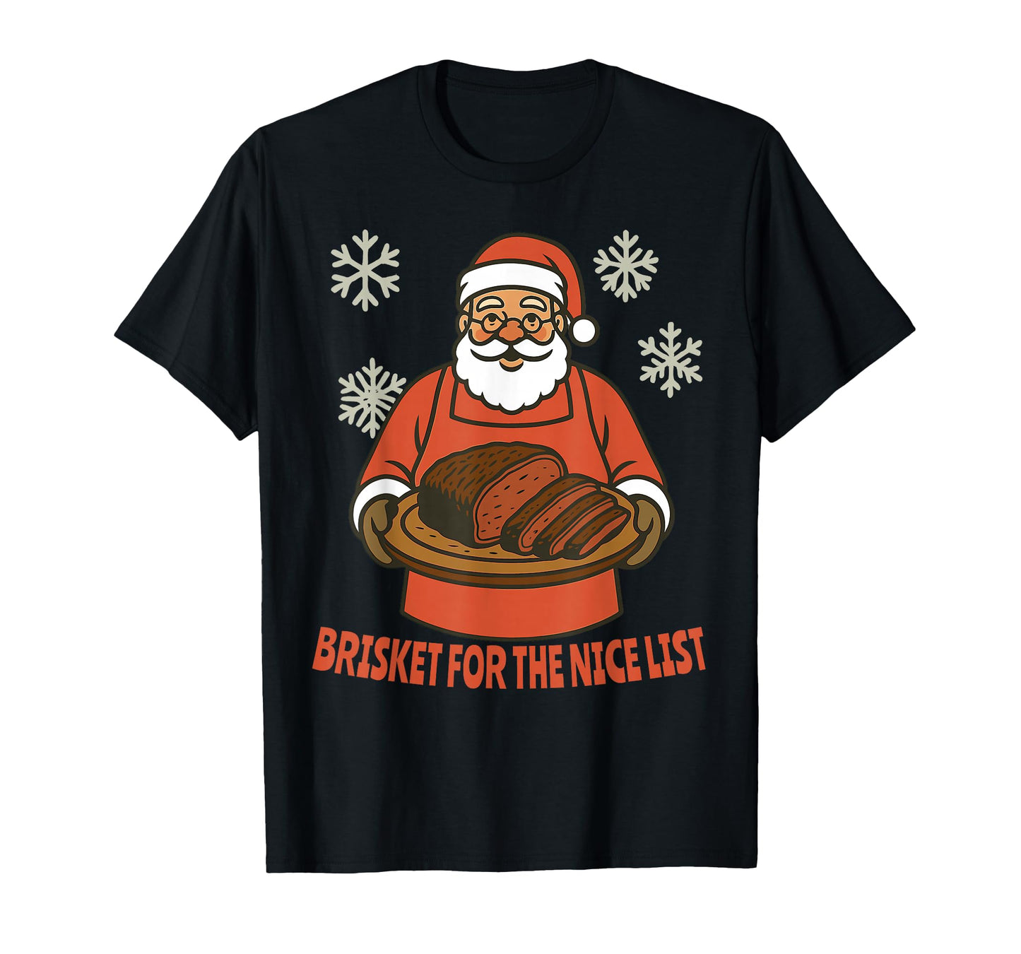 Funny Santa Brisket BBQ Christmas Holiday Humor Design T-Shirt