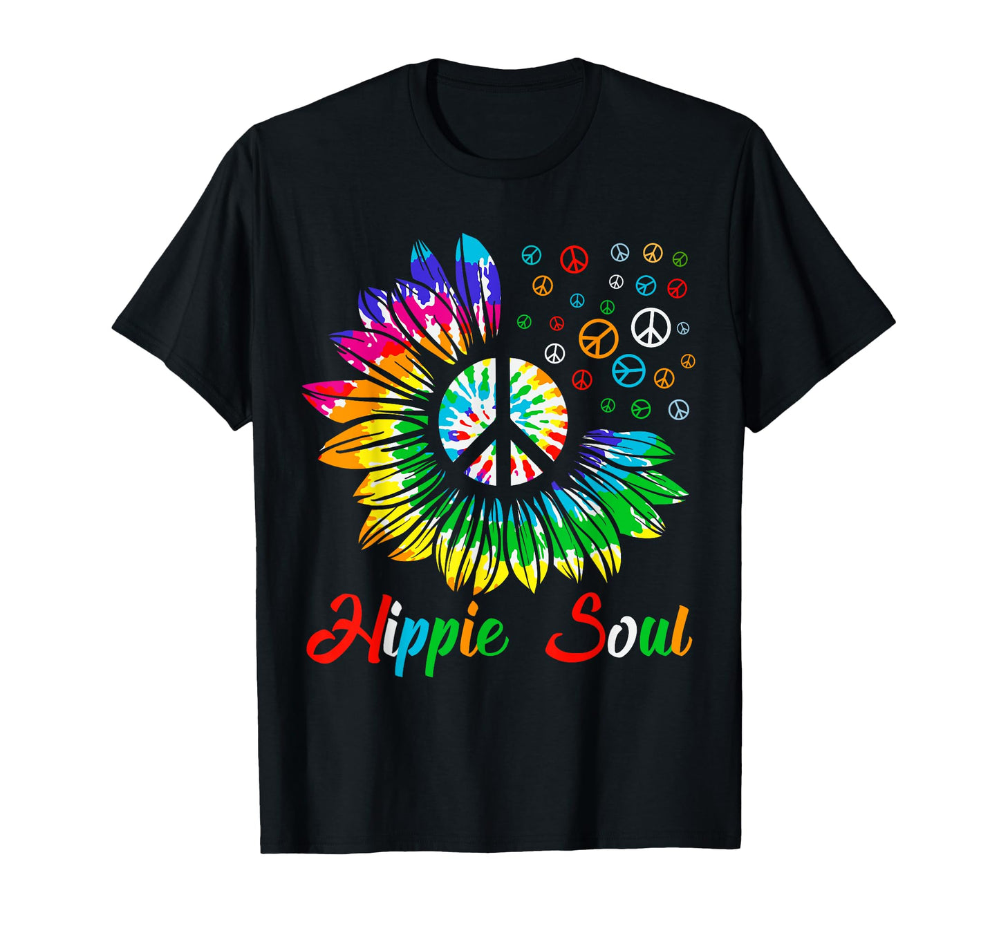 Cool Daisy Peace Sign Hippie Soul Symbol and Flower Womens T-Shirt