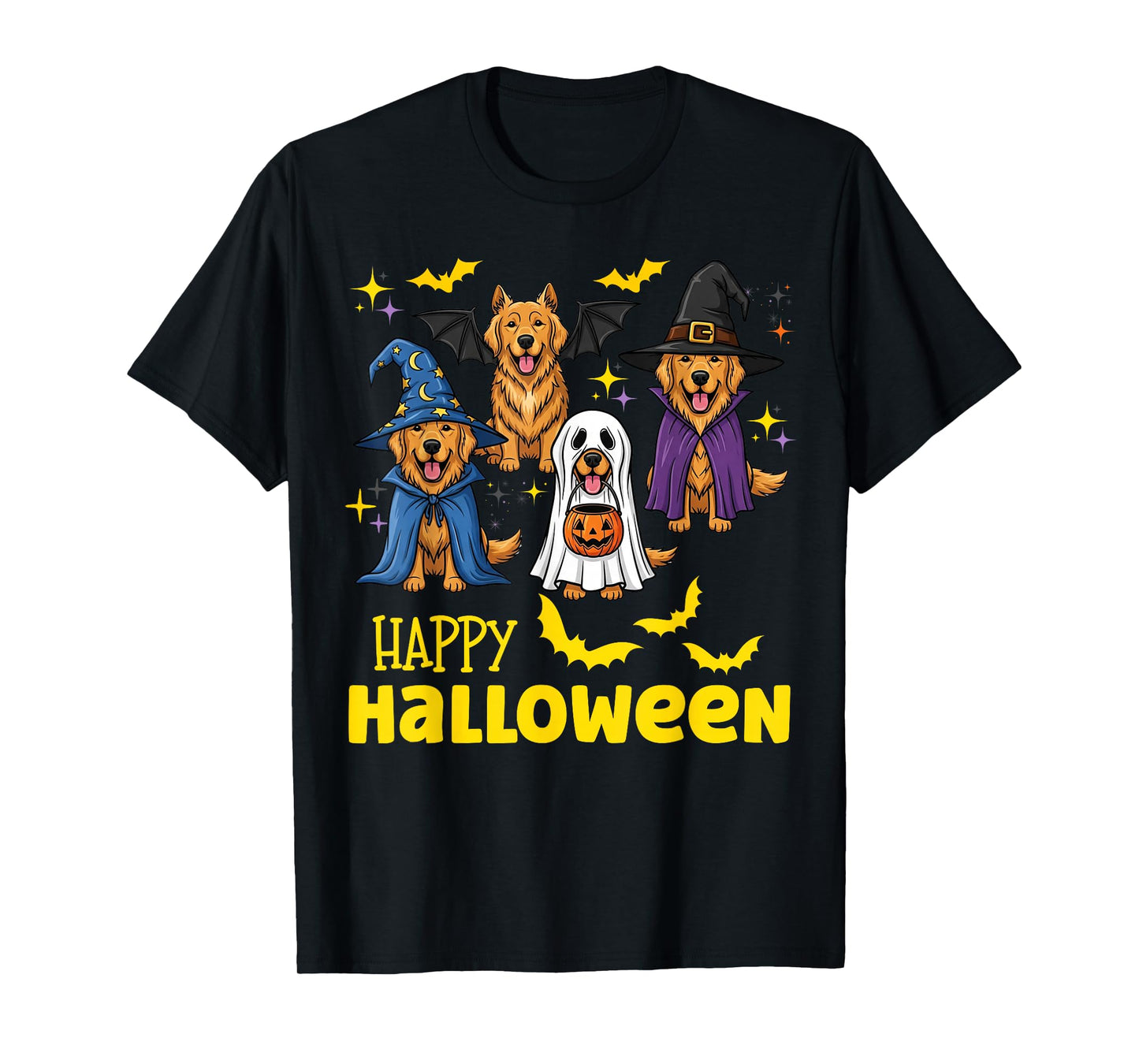 Happy Halloween Golden Retriever Ghost Dog Lover Womens Men T-Shirt