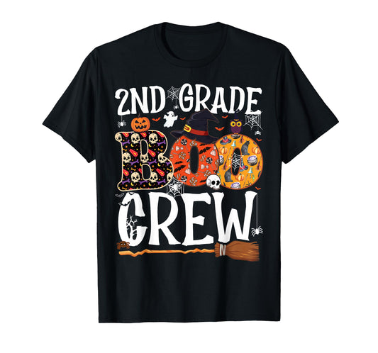 2nd Grade Boo Crew Cute Ghost Halloween Teacher Kids T-Shirt