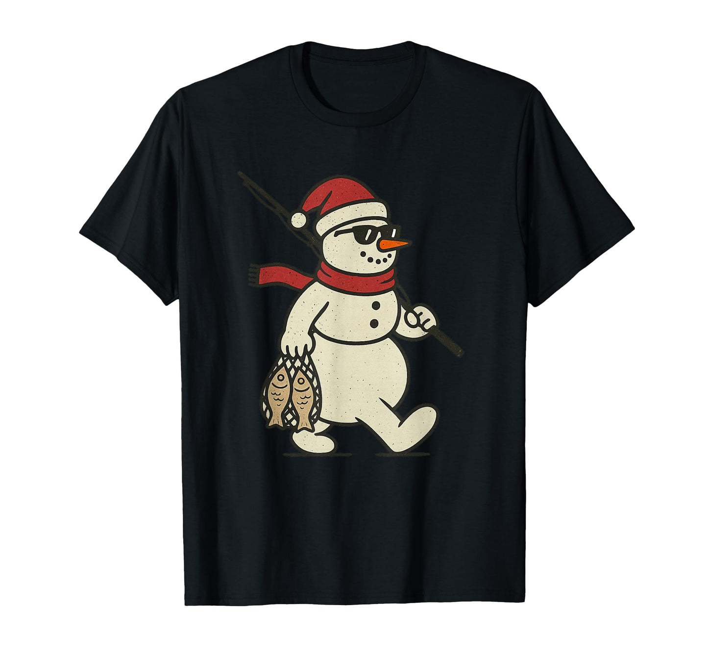 Fishing Christmas Vintage Fish Funny Xmas T-Shirt