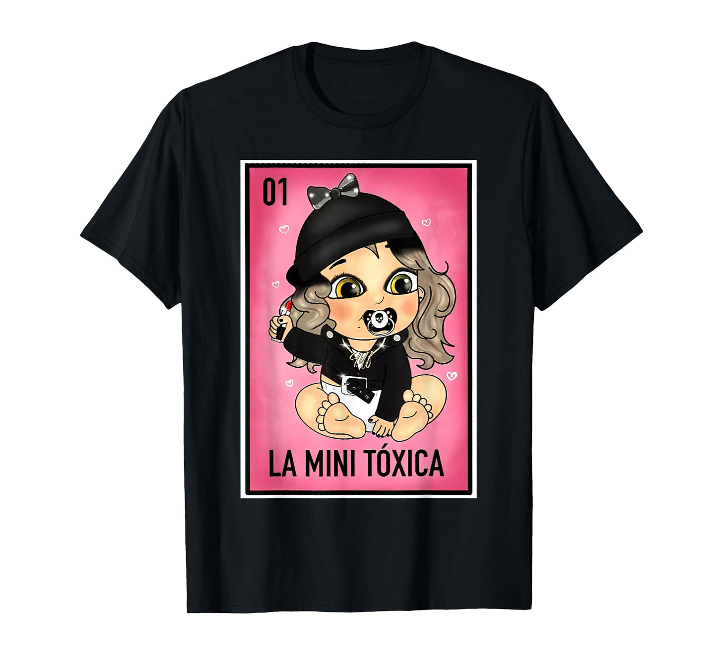La Mini Toxica Kids Card Mexican Lottery Card Baby Girl T-Shirt