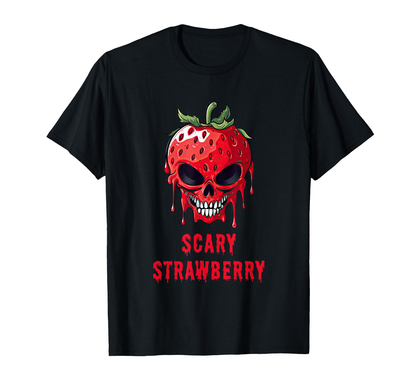 Scary Strawberry Groovy Halloween Spooky Skull T-Shirt