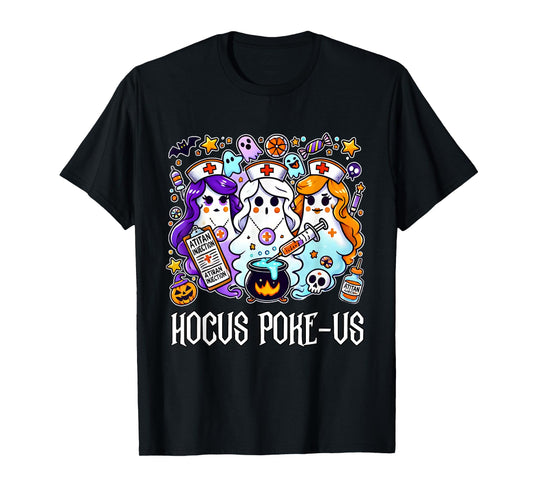 Funny Witches Nurse Spooky Nurse Witch Halloween Nursing Pun T-Shirt