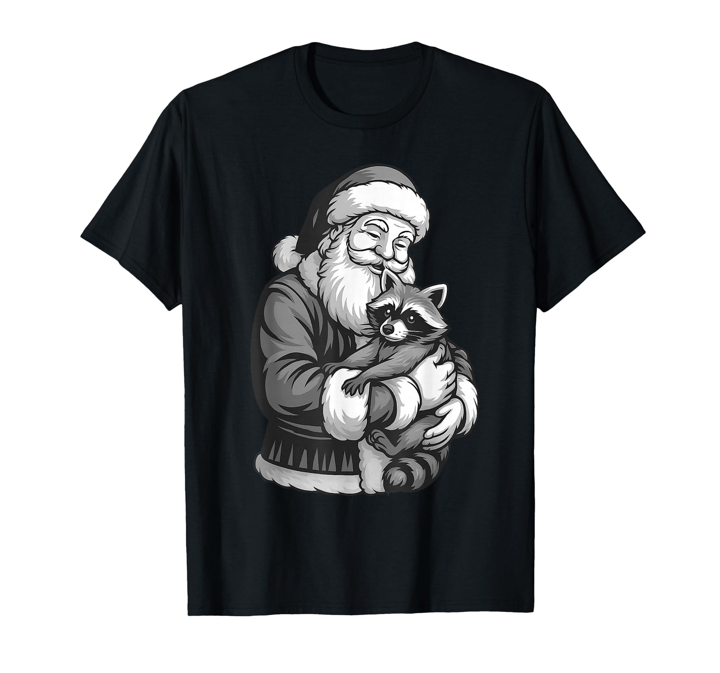 Raccoon Santa Claus Christmas Animal Lover T-Shirt