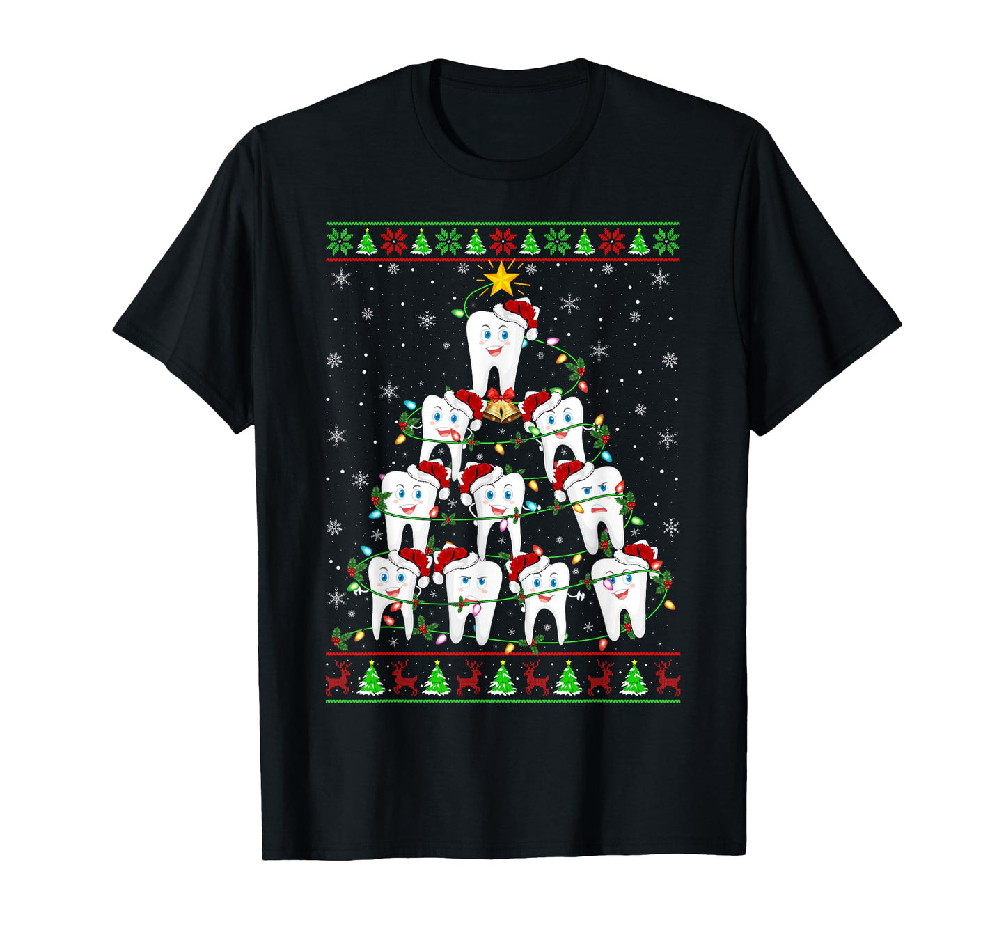 Oh Dentistree Xmas Ugly Sweater Dentist Teeth Christmas Tree T-Shirt