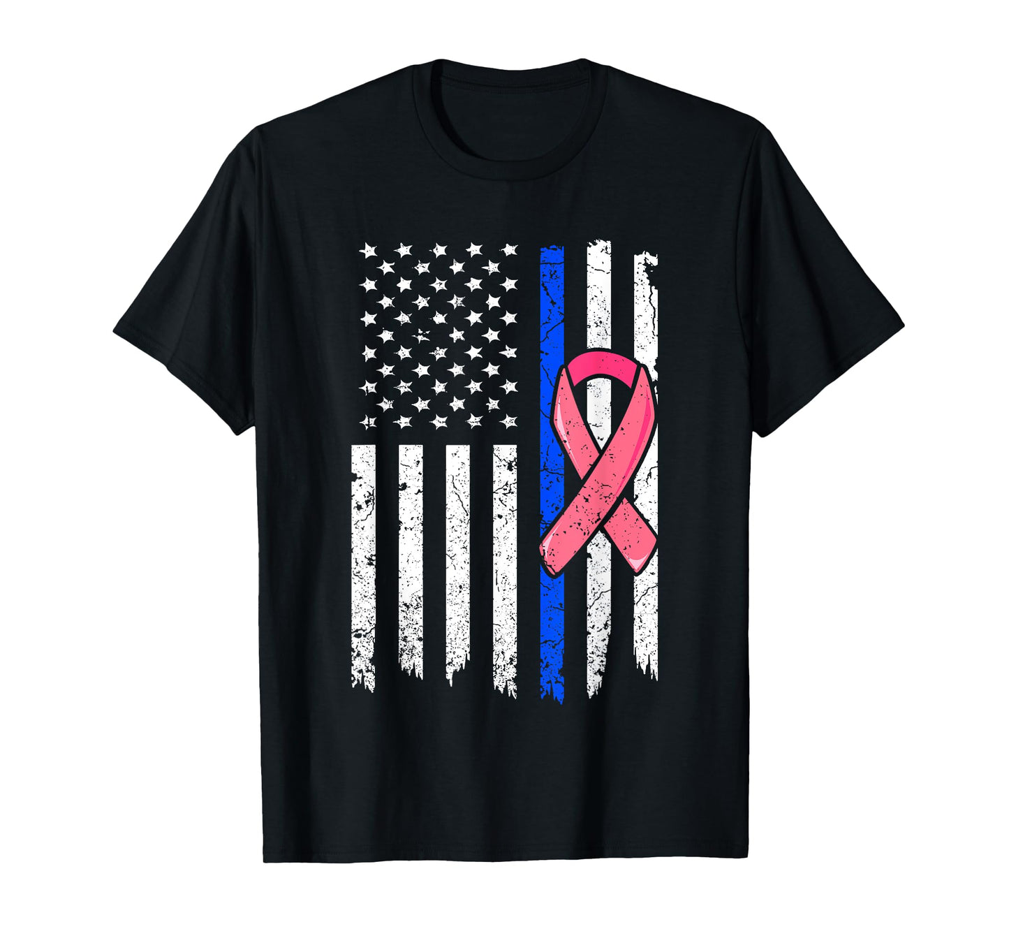 Breast Cancer Police Officer Pink Ribbon Policeman Women T-Shirt