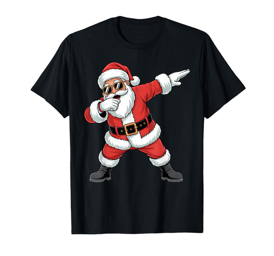 Dabbing Santa Claus Christmas Boys Men Funny Xmas Dab Dance T-Shirt
