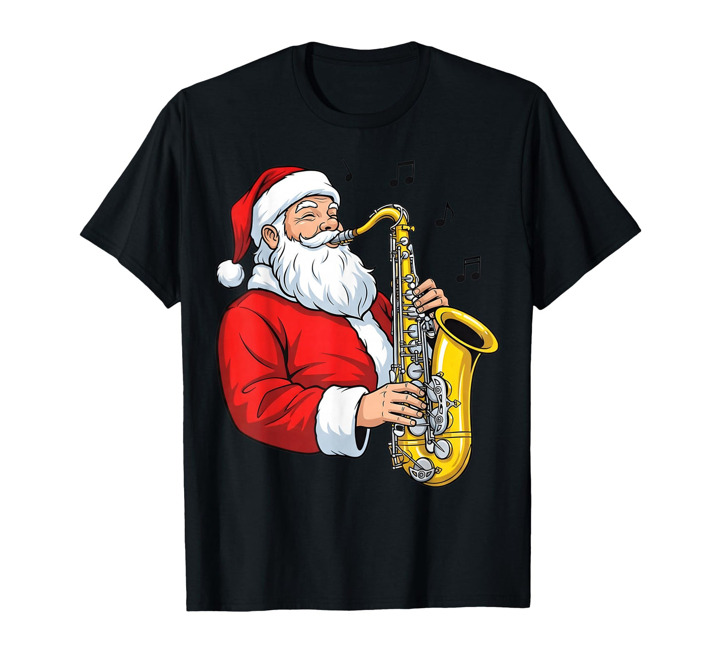 Christmas Saxophone Player Jazz Saxophonist Santa Funny Xmas T-Shirt