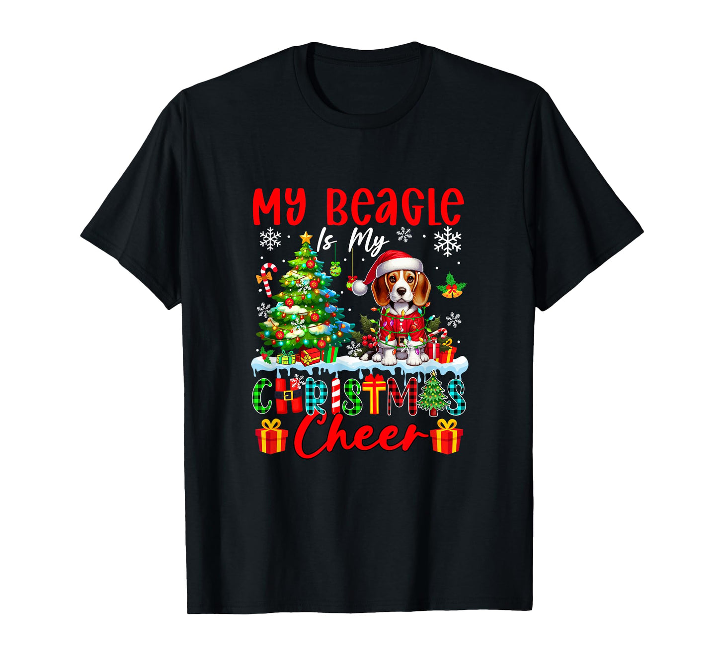 My Beagle is My Xmas Cheer Funny Santa Dog Owner Kids T-Shirt
