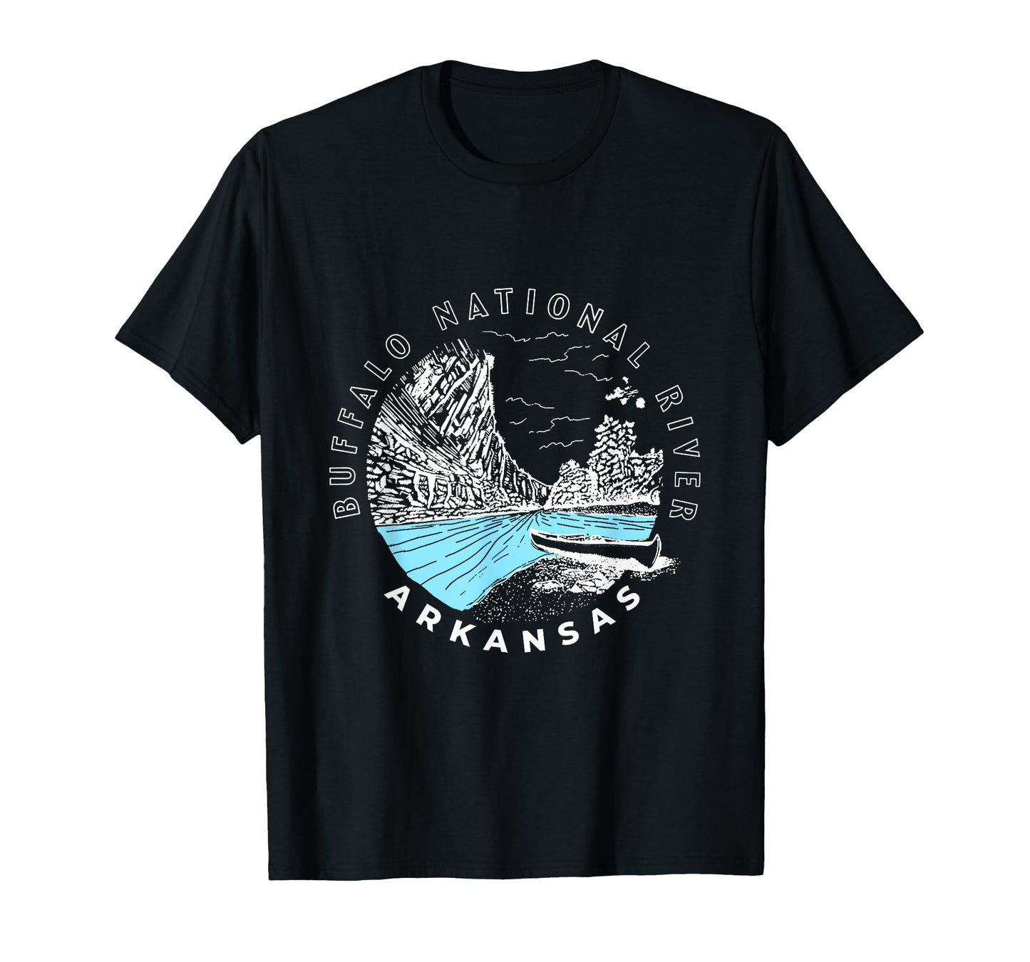 Vintage Buffalo River Arkansas Souvenir Kayak Canoe T-Shirt