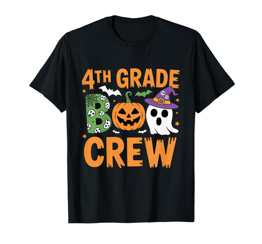 4th Grade Boo Crew Halloween Classroom Outfit Teachers Kids T-Shirt