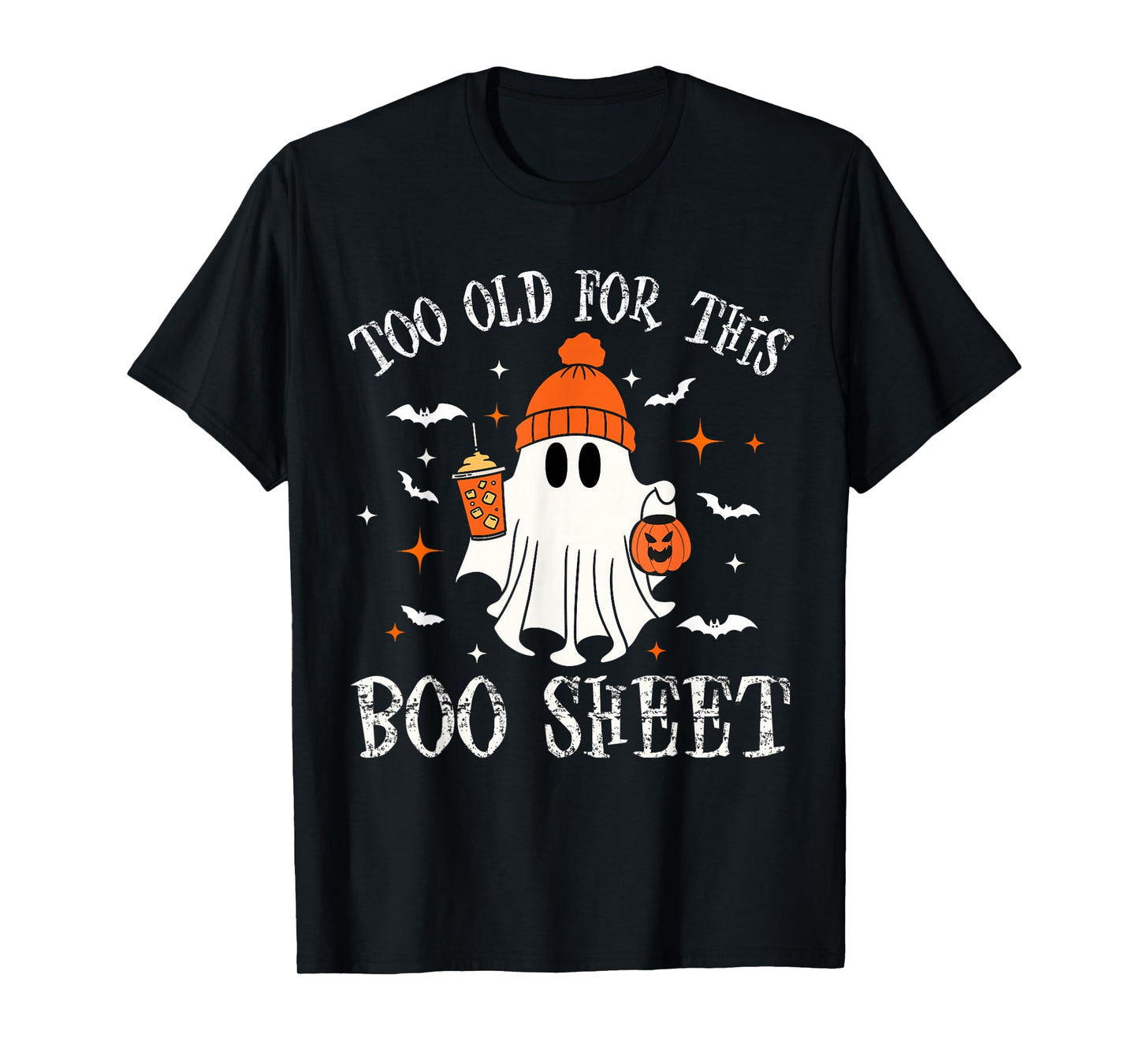 Too Old For This Boo Paper Ghost Halloween for Costume T-Shirt