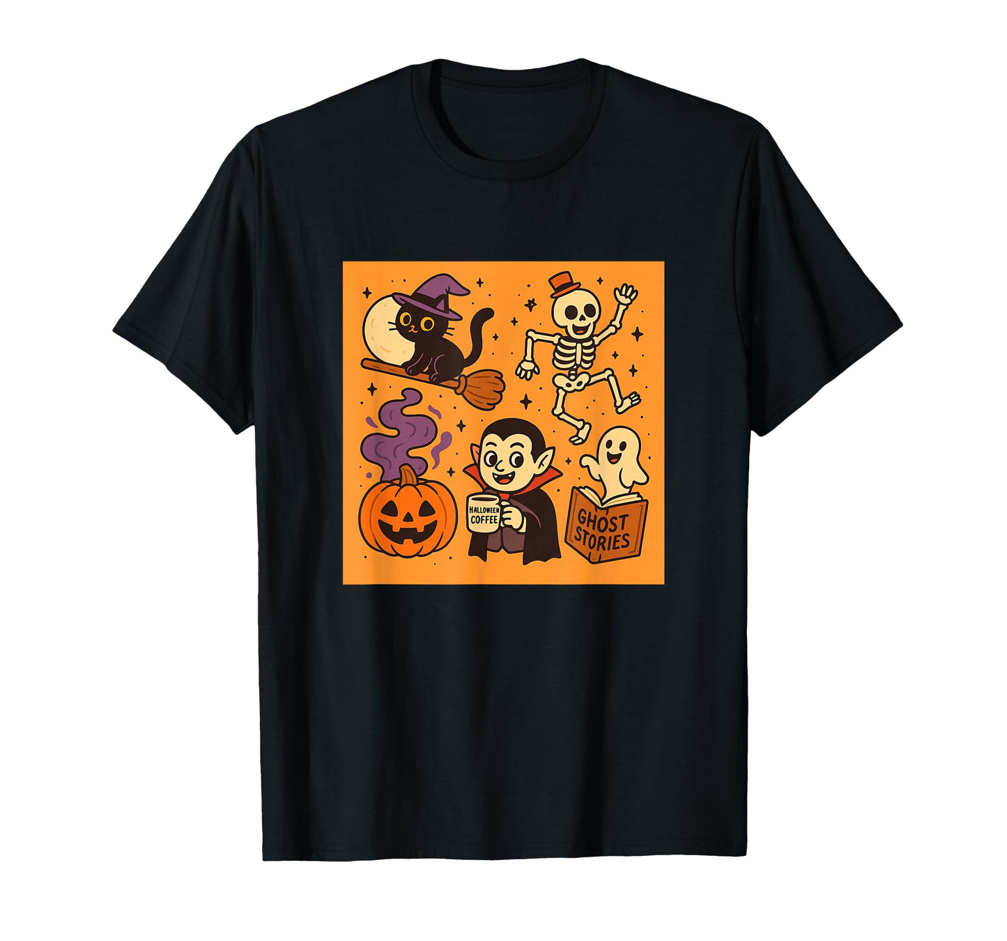 Funny Halloween Cartoon Characters | Cute Spooky Pumpkinq T-Shirt