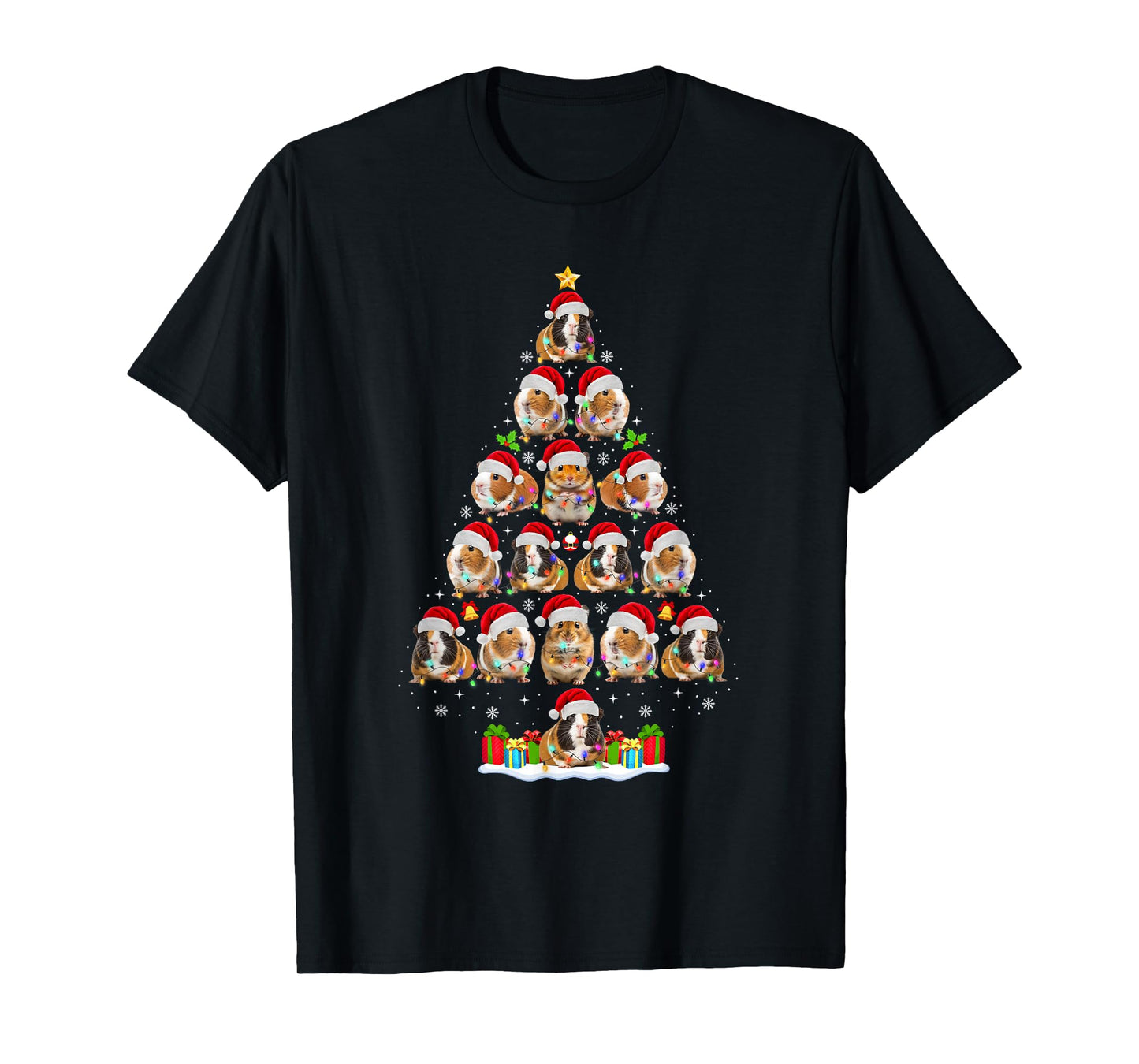 Hamster Christmas Tree Lights Funny Xmas Santa Hamster Lover T-Shirt