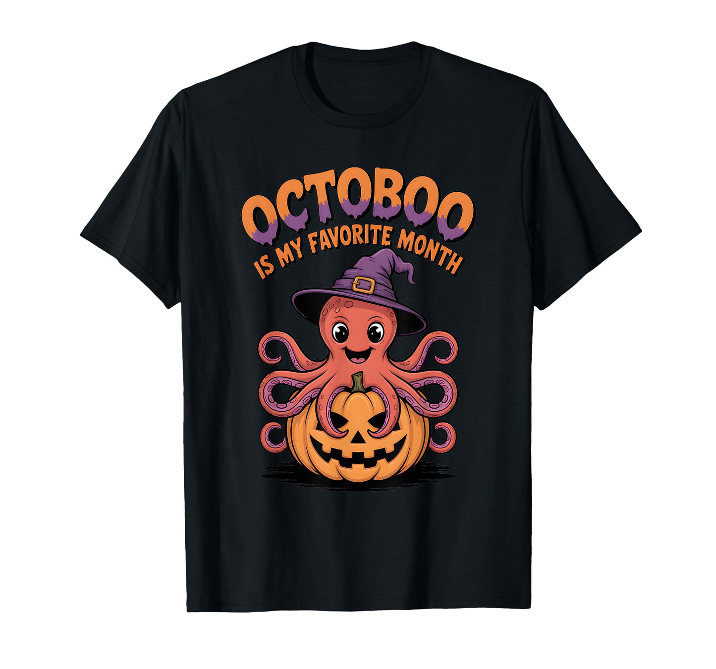 Octoboo is My Favorite Month Funny Halloween Octopus T-Shirt