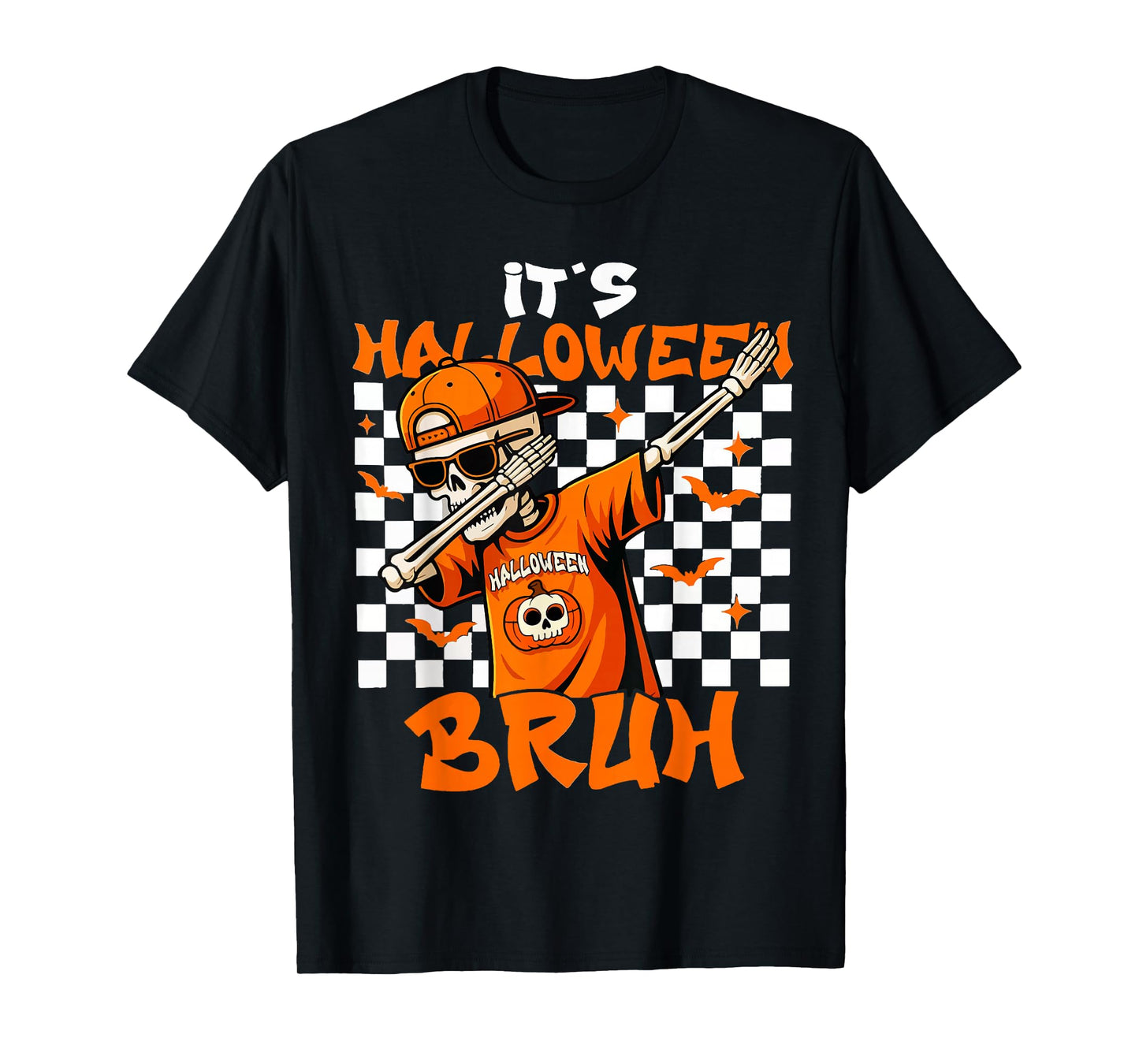 Bruh Halloween Skeleton Rock On for Mens Boys Toddlers Kids T-Shirt