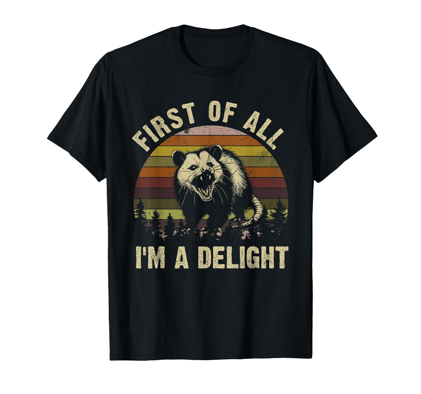 First Of All I'm A Delight Sarcastic Angry Opossum T-Shirt