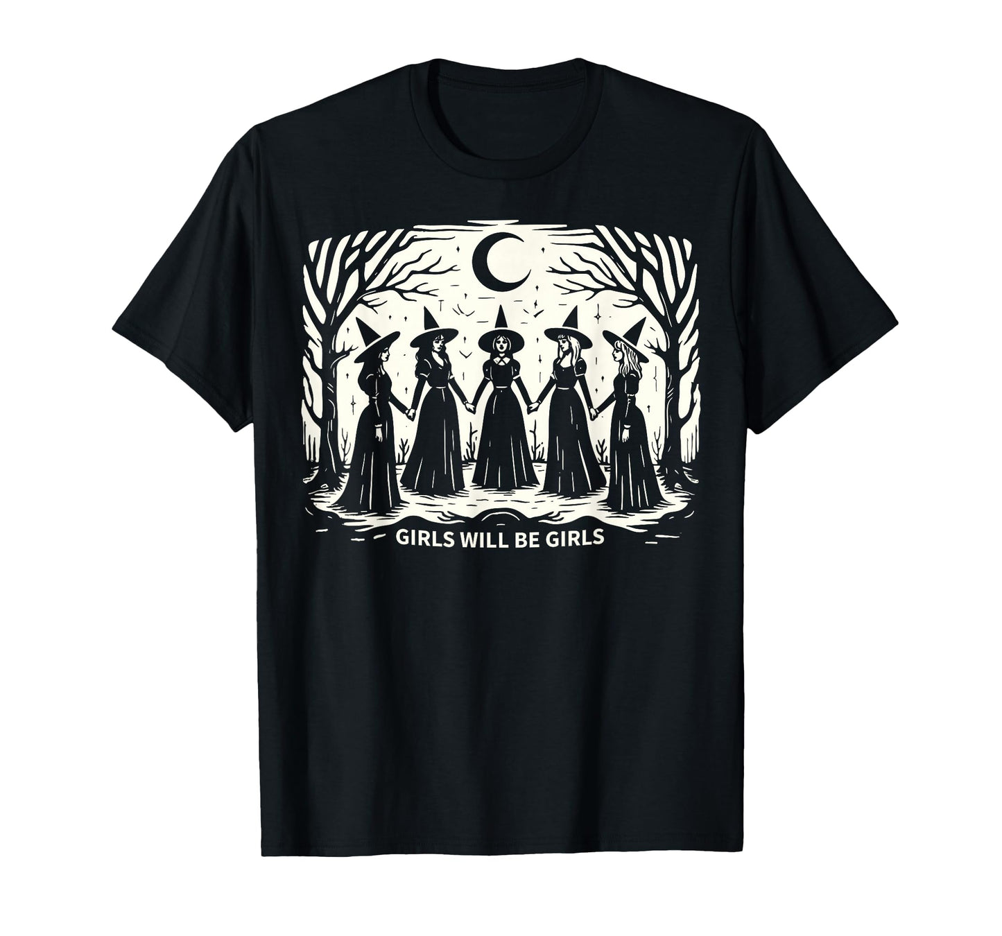 Halloween Spooky Witch Girl Will Be Girls Feminist Women T-Shirt