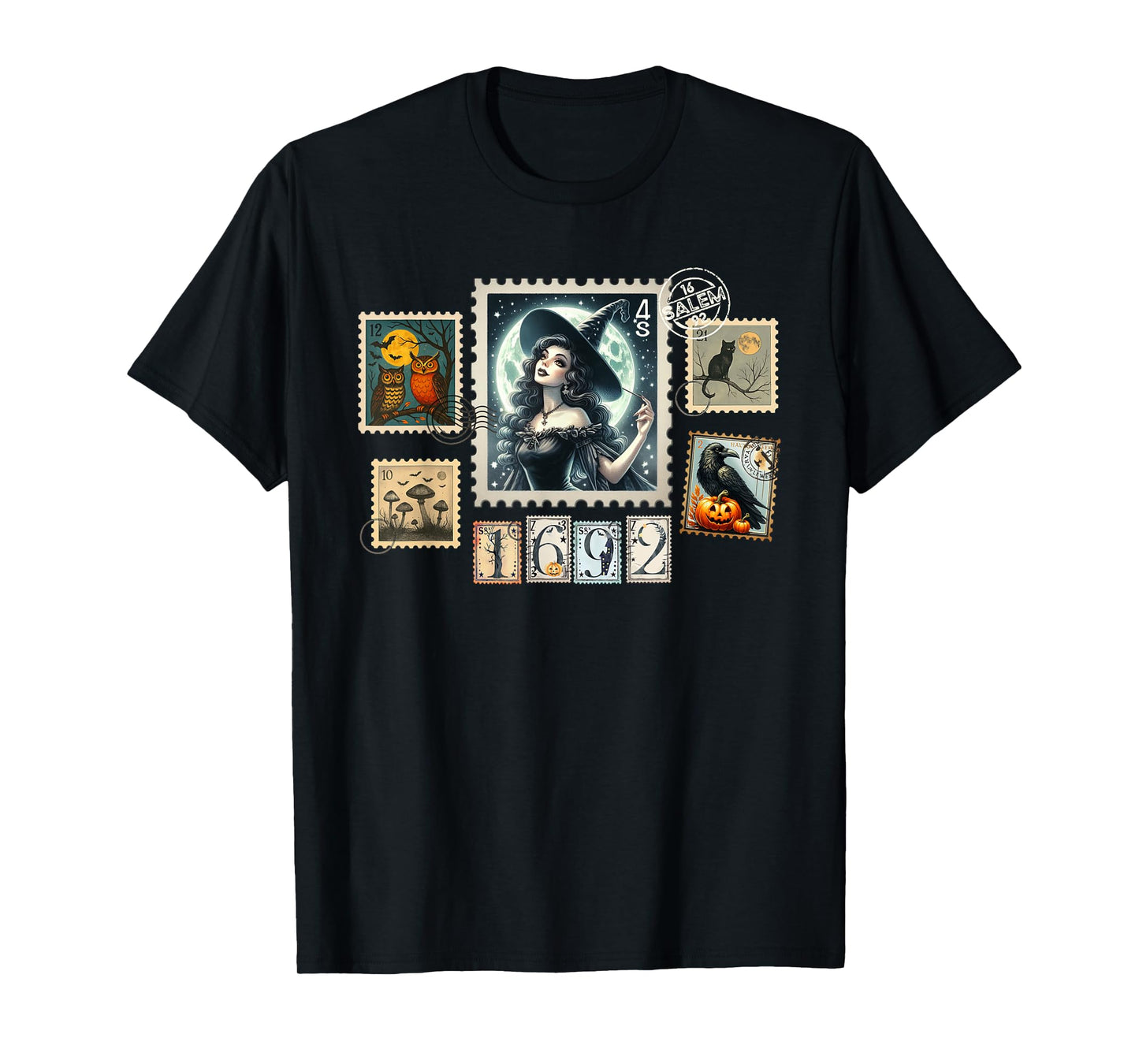 Halloween Postage Stamps Witch Salem They Missed One 1692 T-Shirt