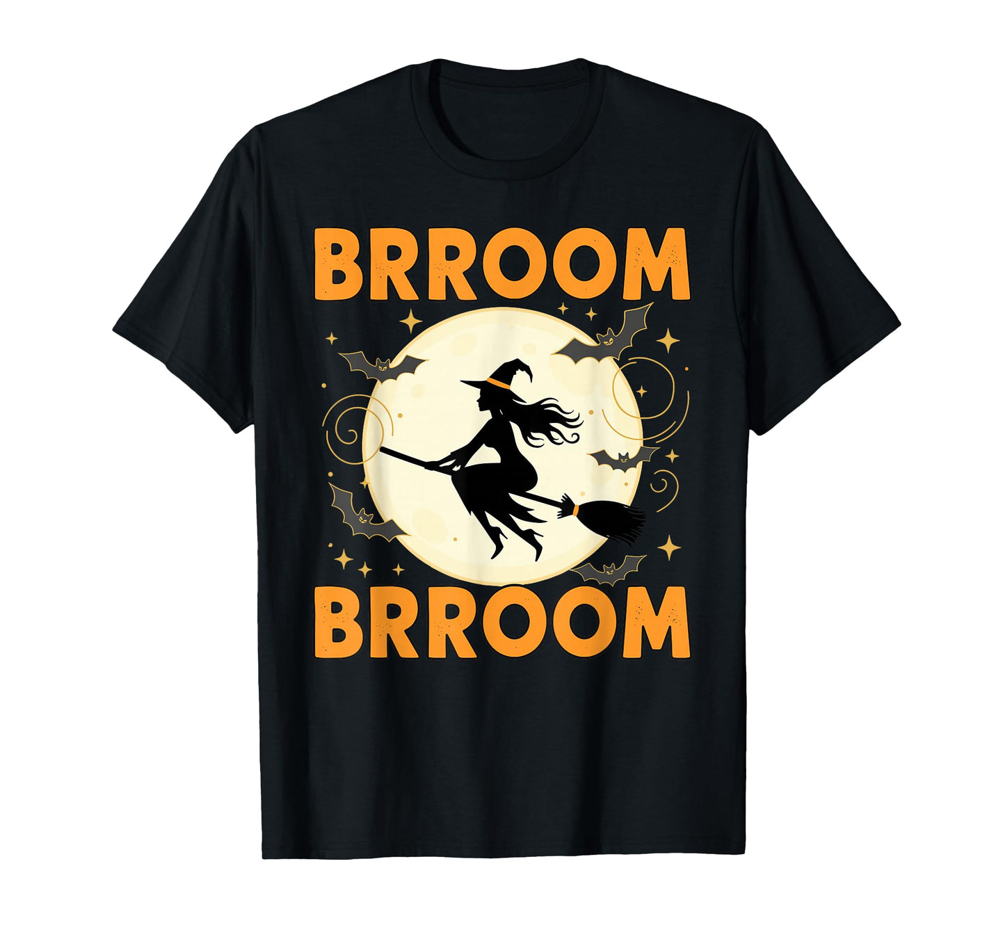 BRROOM BRROOM Witch On Broom Funny Halloween T-Shirt
