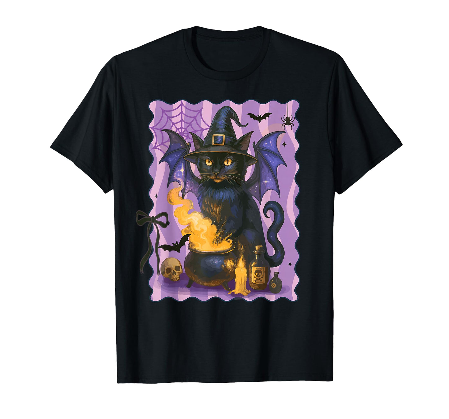 Black Cat Witch Halloween T-Shirt