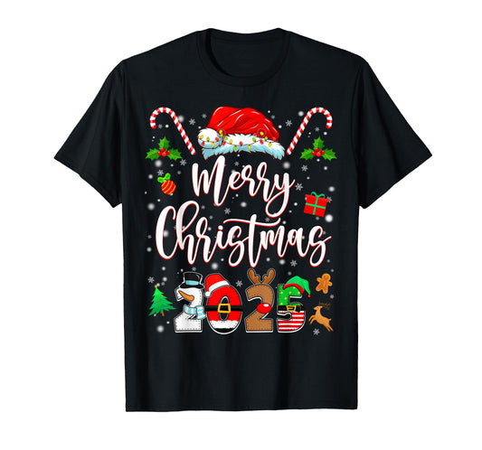 Merry Christmas 2025 Family Matching Pajamas Xmas Men Women T-Shirt
