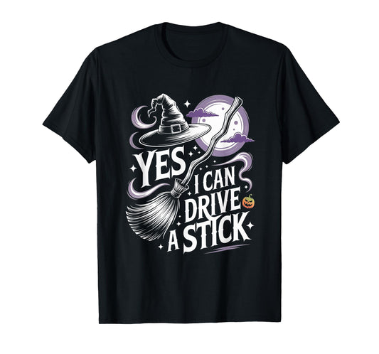 Funny Witch Broomstick Halloween Quote Graphic Design T-Shirt