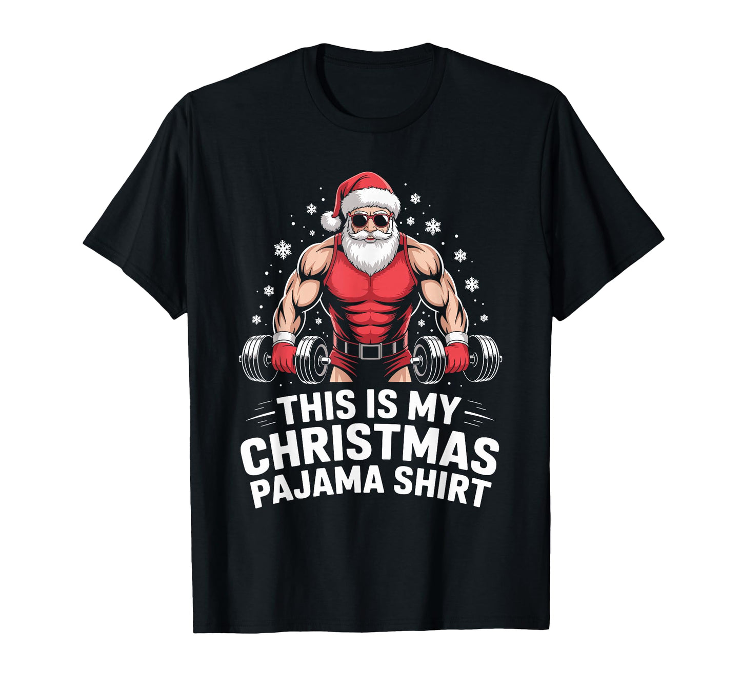 Santa Weightlifting Christmas Gym Fitness Deadlift Xmas Men T-Shirt