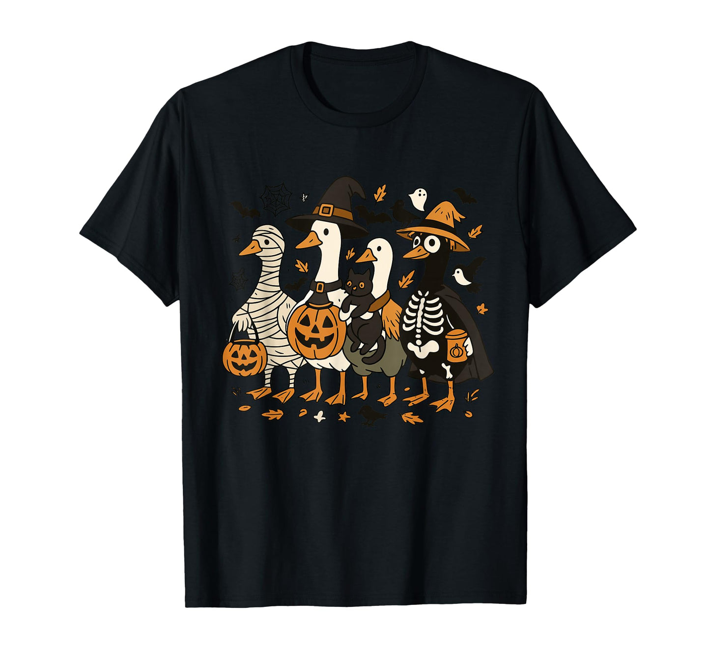 Funny Halloween Spooky Goose Witch Mummy Skeleton Cute T-Shirt