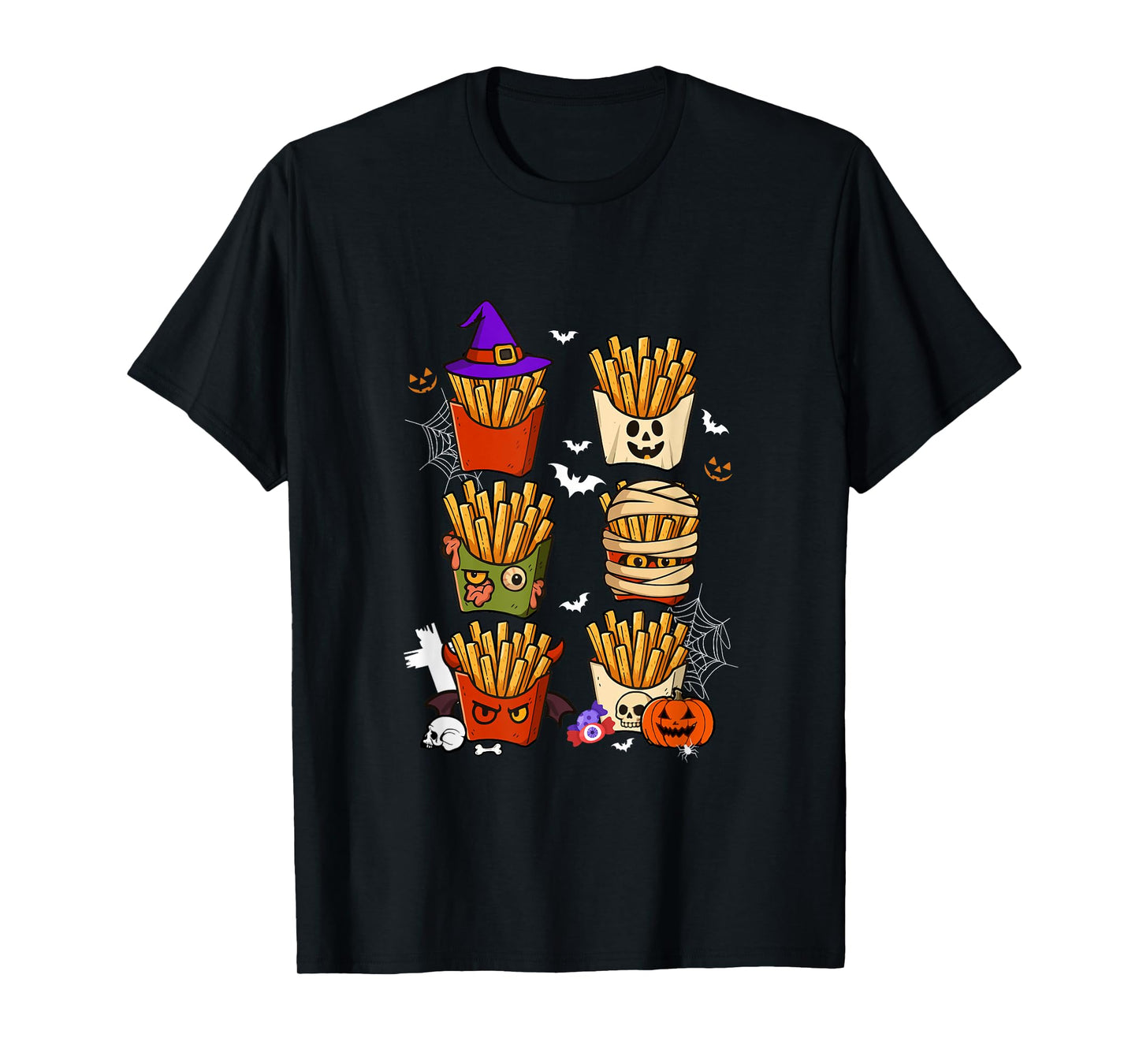 Horror French Fries Collection Boo Witch Zombie Halloween T-Shirt
