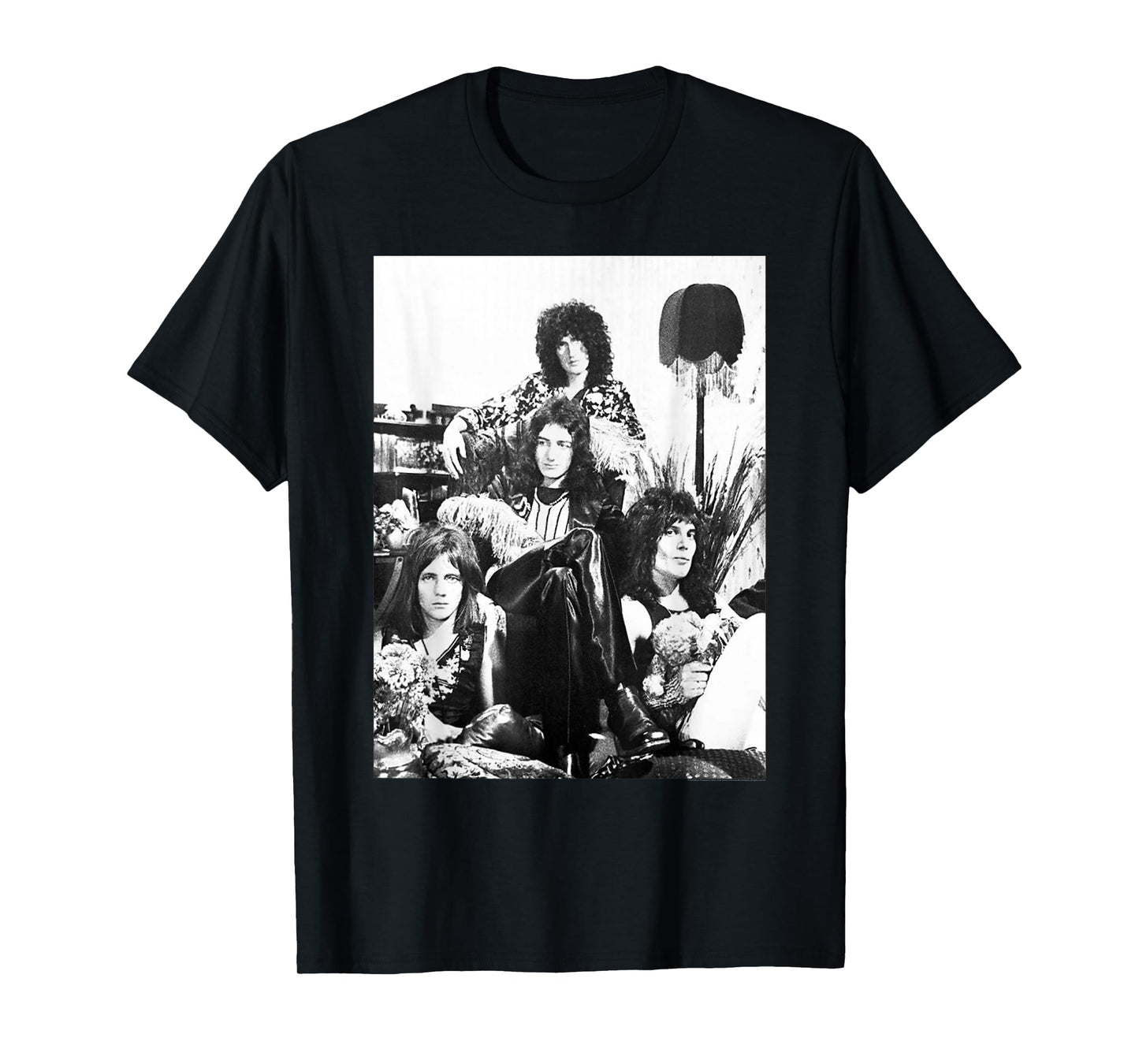Queen Official Lampshade Promo B&W Vintage Photo T-Shirt