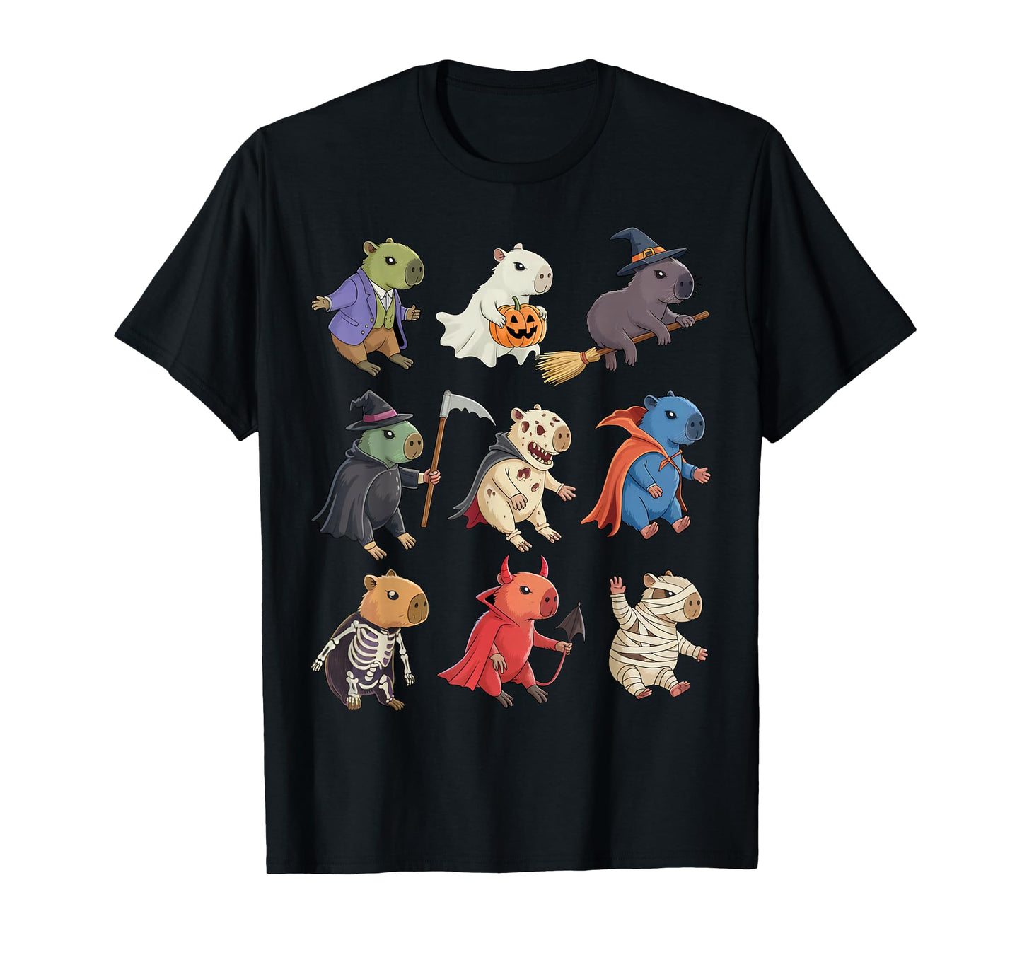 Capybara Spooky Witch Boo Zombie Capybara Halloween Boys Kid T-Shirt