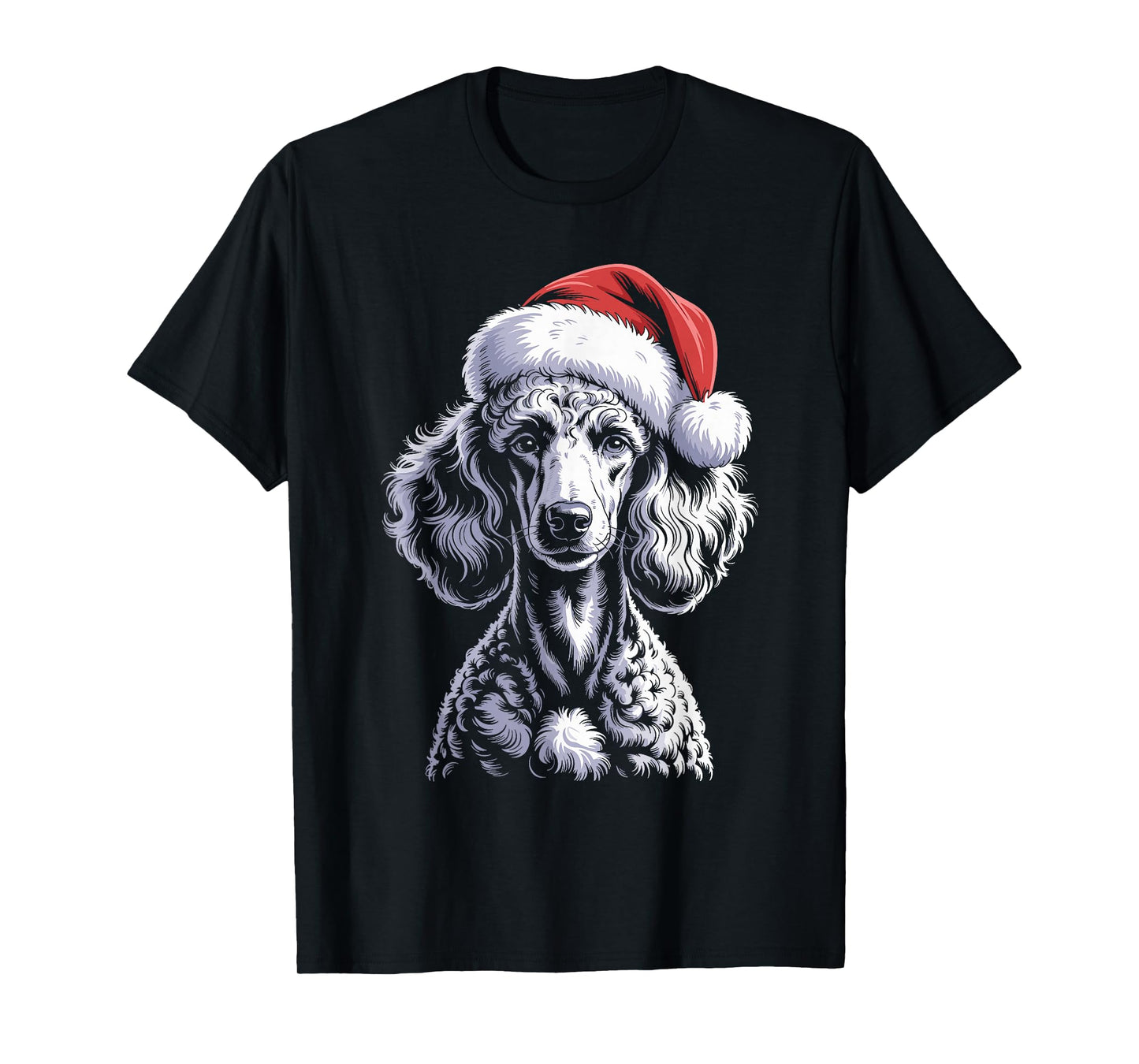 Poodle Dog Santa Hat Christmas Pajama for Men Women T-Shirt